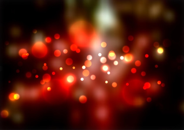 Free Vector dark christmas background with bokeh lights design