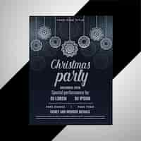 Free vector dark christmas decorative flyer design