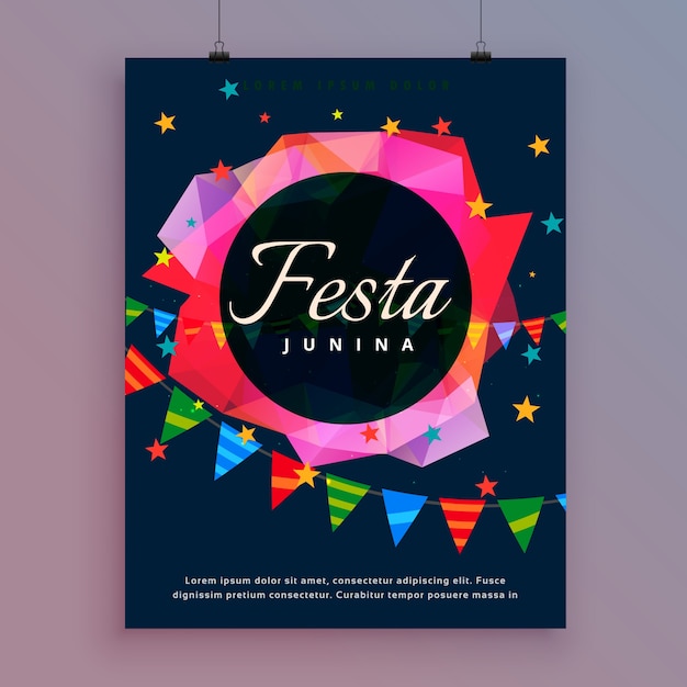 Free Vector dark colorful festa junina poster