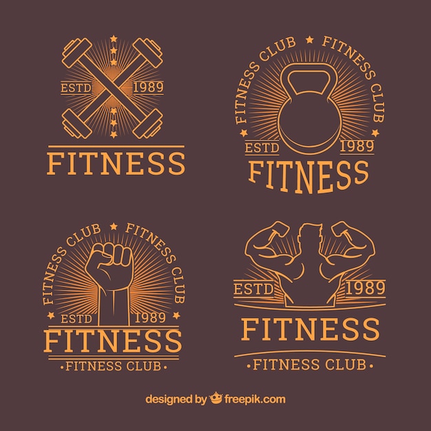 Dark fitness label set