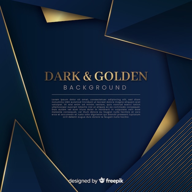 Dark and golden polygonal background