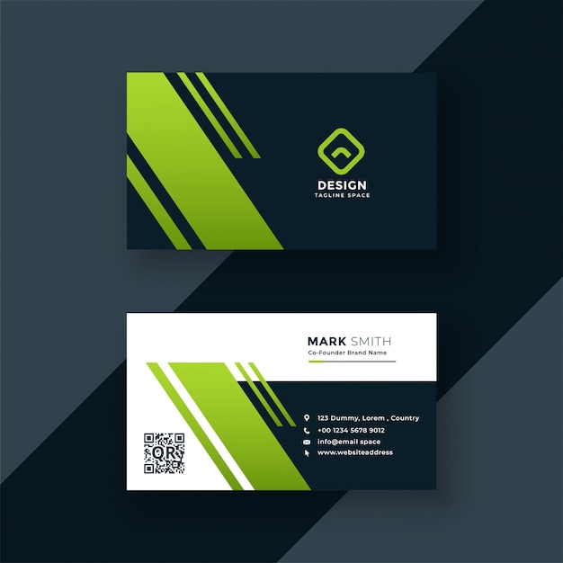 Free Vector dark green business card professional design