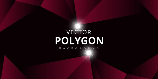 Dark Maroon Polygon Pattern Multipurpose Abstract Black Background Banner