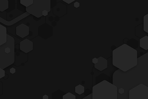 Dark minimal hexagons background