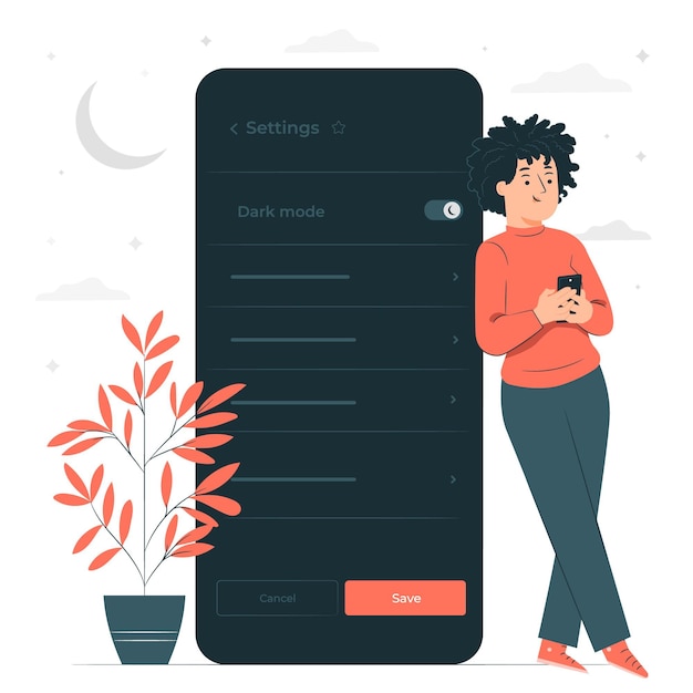 Dark mode concept illustration