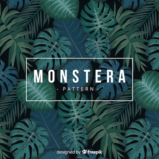 Free Vector dark monstera background