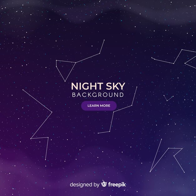 Dark night sky constellations background