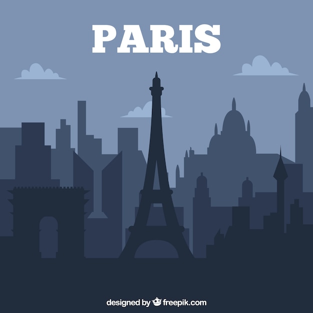 Dark paris skyline design