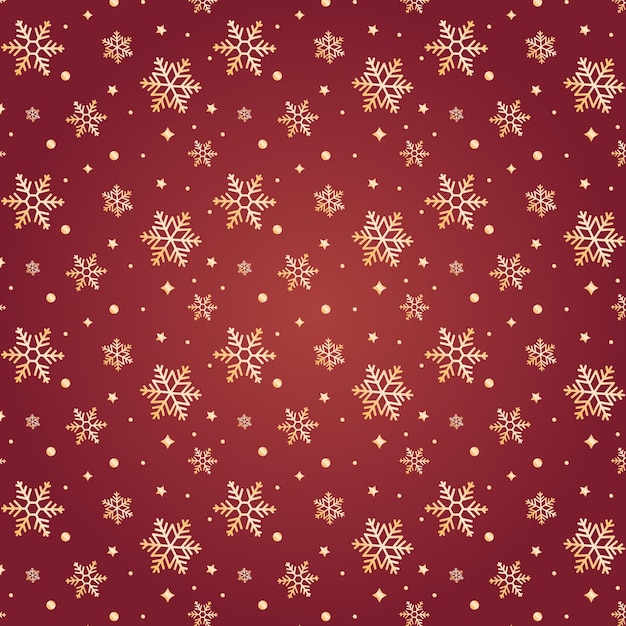 Dark red background with falling snowflakes in bokeh style