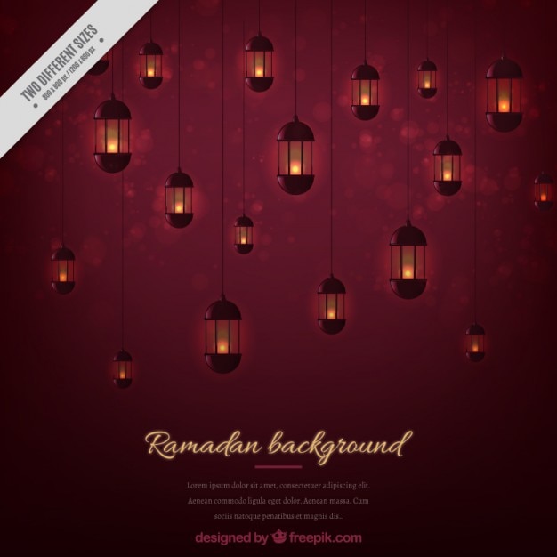 Free Vector dark red ramadan background