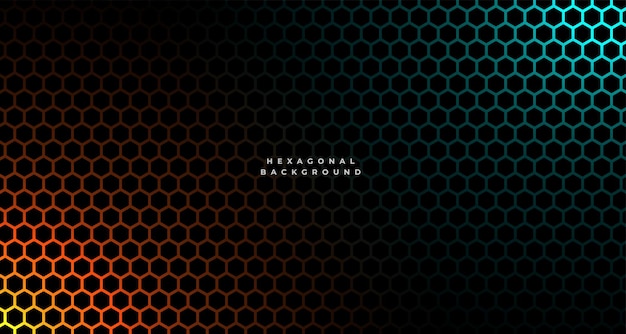 Free Vector dark and shiny hexagonal pattern background in geometric style