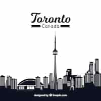 Free vector dark skyline design of toronto