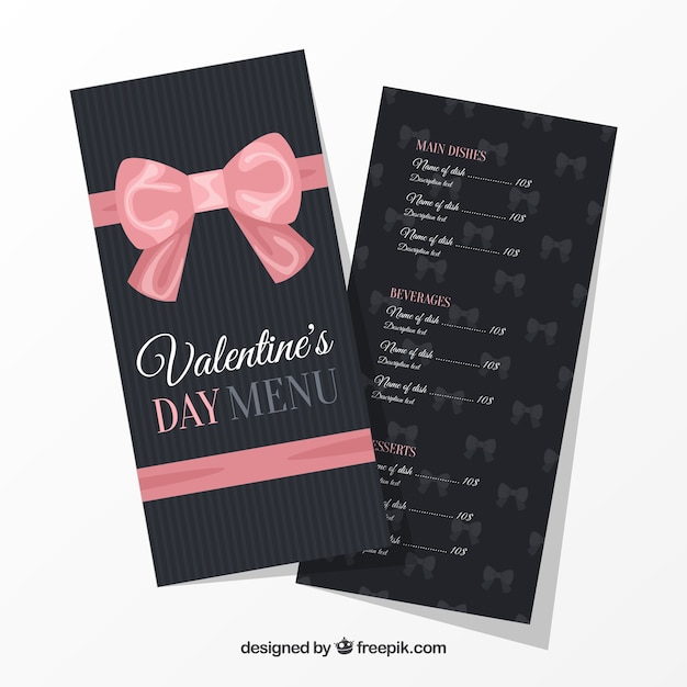 Dark valentine menu design