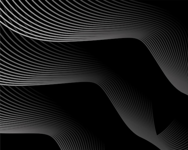 Free vector dark wavy black background vector illustration