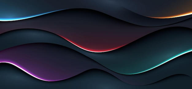 dark wavy shape with shinny light background