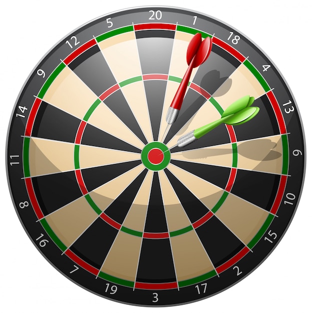 Dartboard with arrows