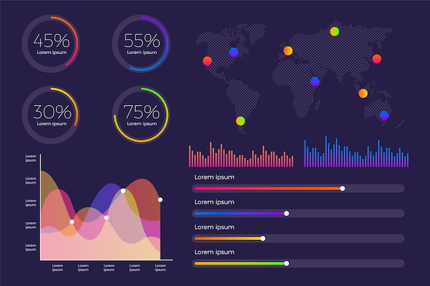 Free vector dashboard element collection