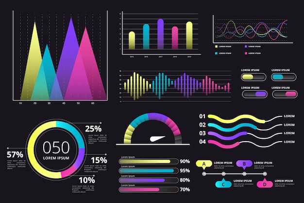 Free Vector dashboard element collection