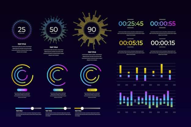 Free Vector dashboard element in colorful design