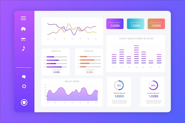 Dashboard gradient user panel template