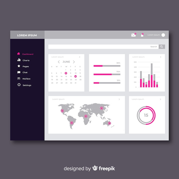 Free Vector dashboard user panel template