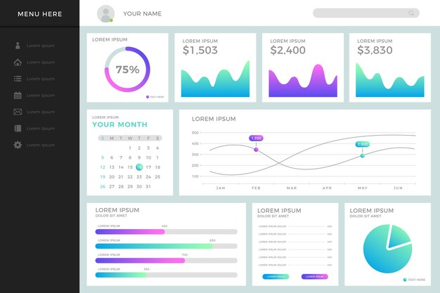 Dashboard user panel template