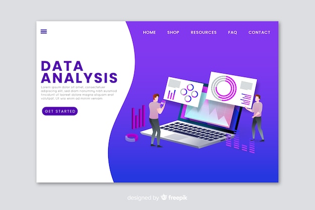 Data analysis landing page