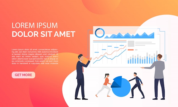 Data analysis orange presentation illustration