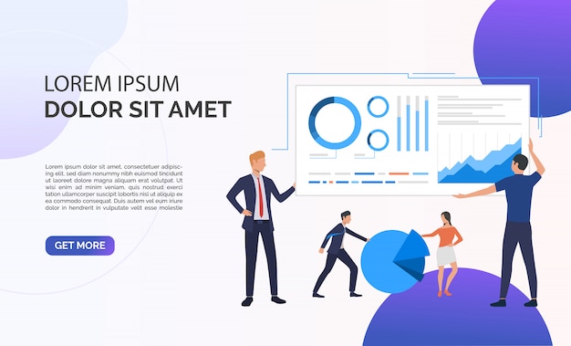 Data analysis white presentation illustration