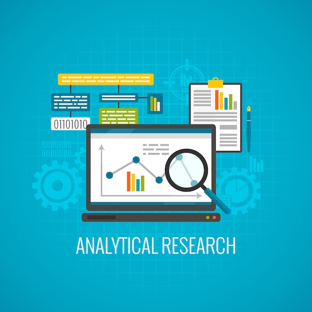 Data and analytical research icon