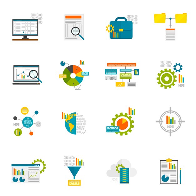 Data Analytics Flat Icons