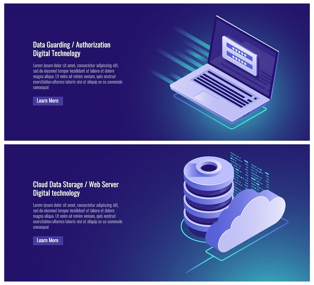 Data guarding, authorization form, password and login input, registration page