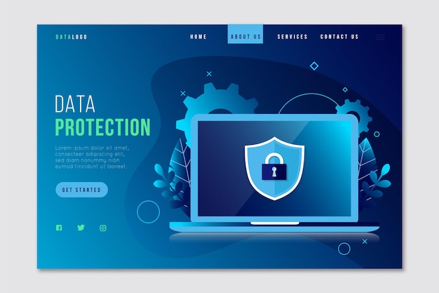 Data protection landing page concept