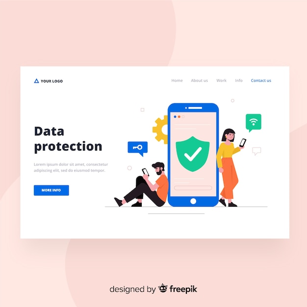 Data protection landing page design