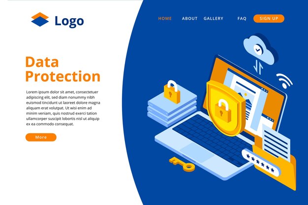 Data protection landing page template