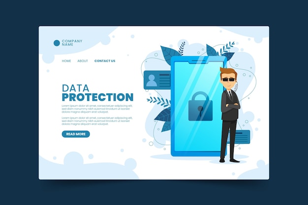 Data protection landing page template