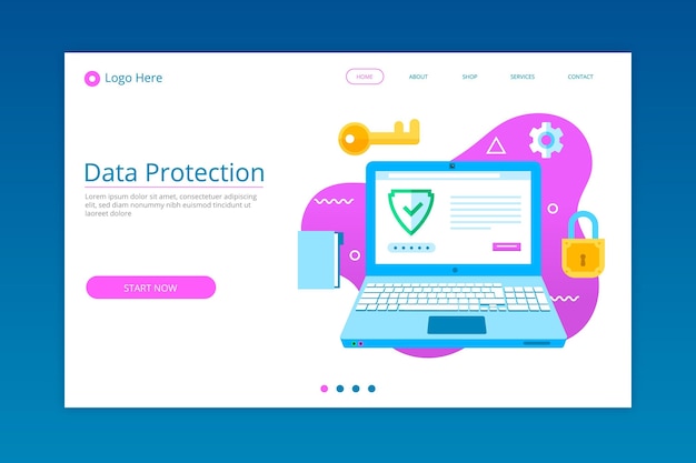 Data protection landing page template