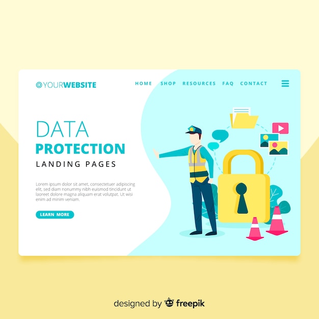 Data protection landing page