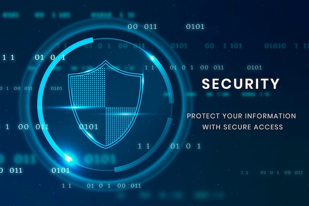 Data security technology template with shield icon