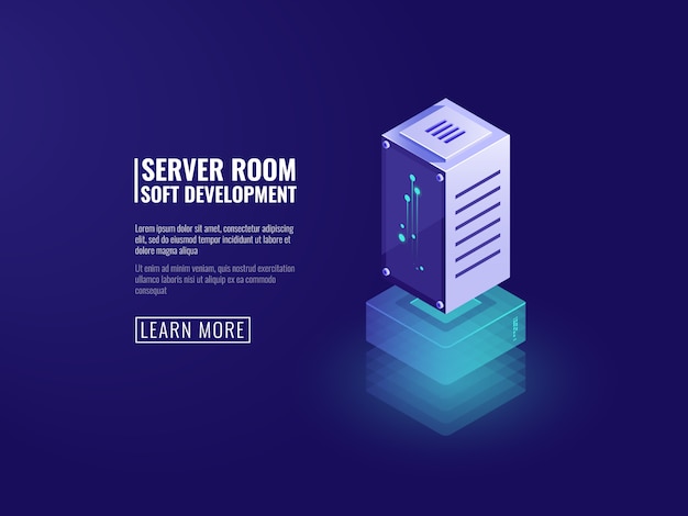 Free Vector data server, information processing, computer digital technologies, cloud data storage