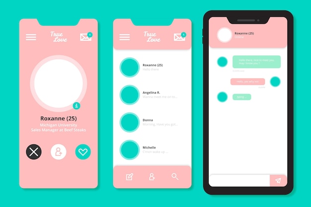 Dating app chat interface template