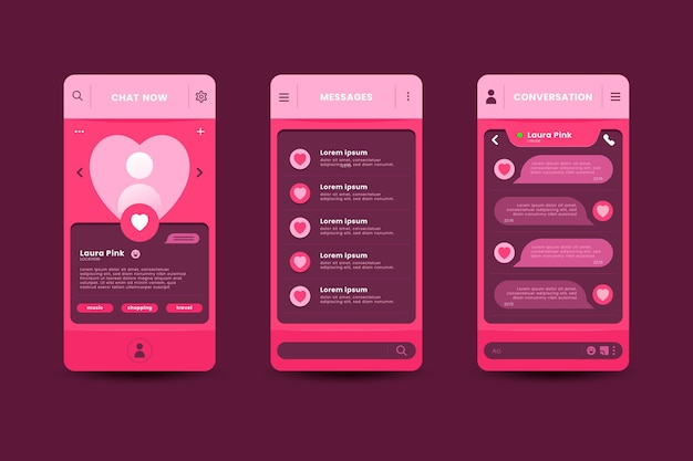 Free vector dating app chat interface