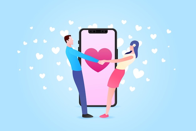 Free Vector dating app concept