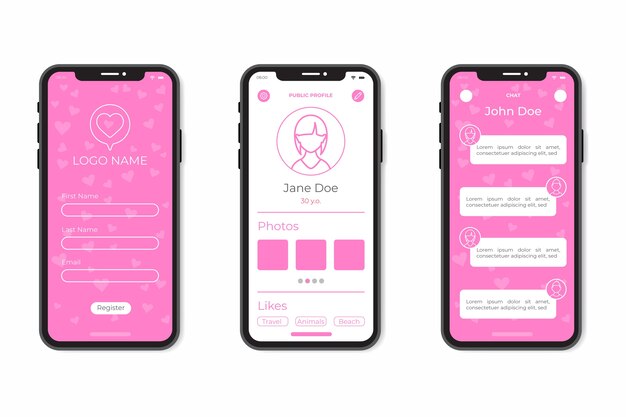 Dating app interface concept