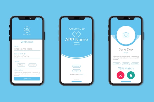 Dating app interface concept