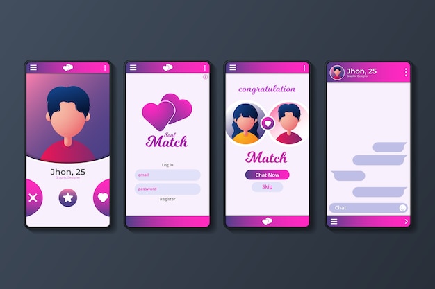 Dating app interface concept