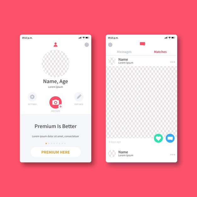 Free Vector dating app interface concept