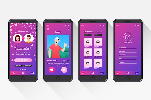 Dating app interface concept