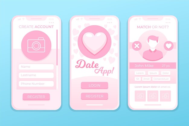 Dating app interface concept