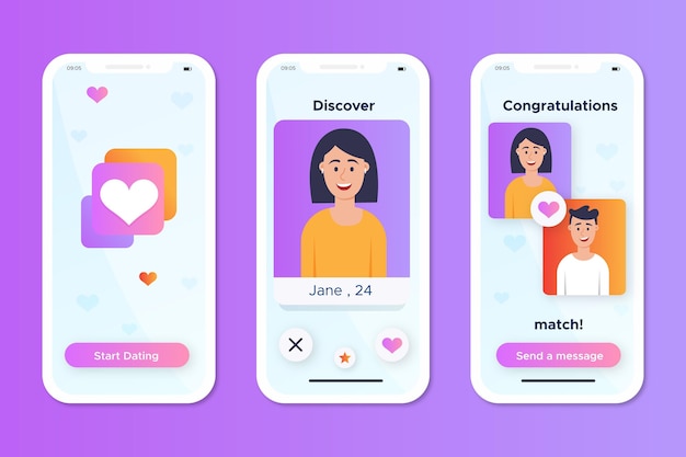 Dating app interface concept